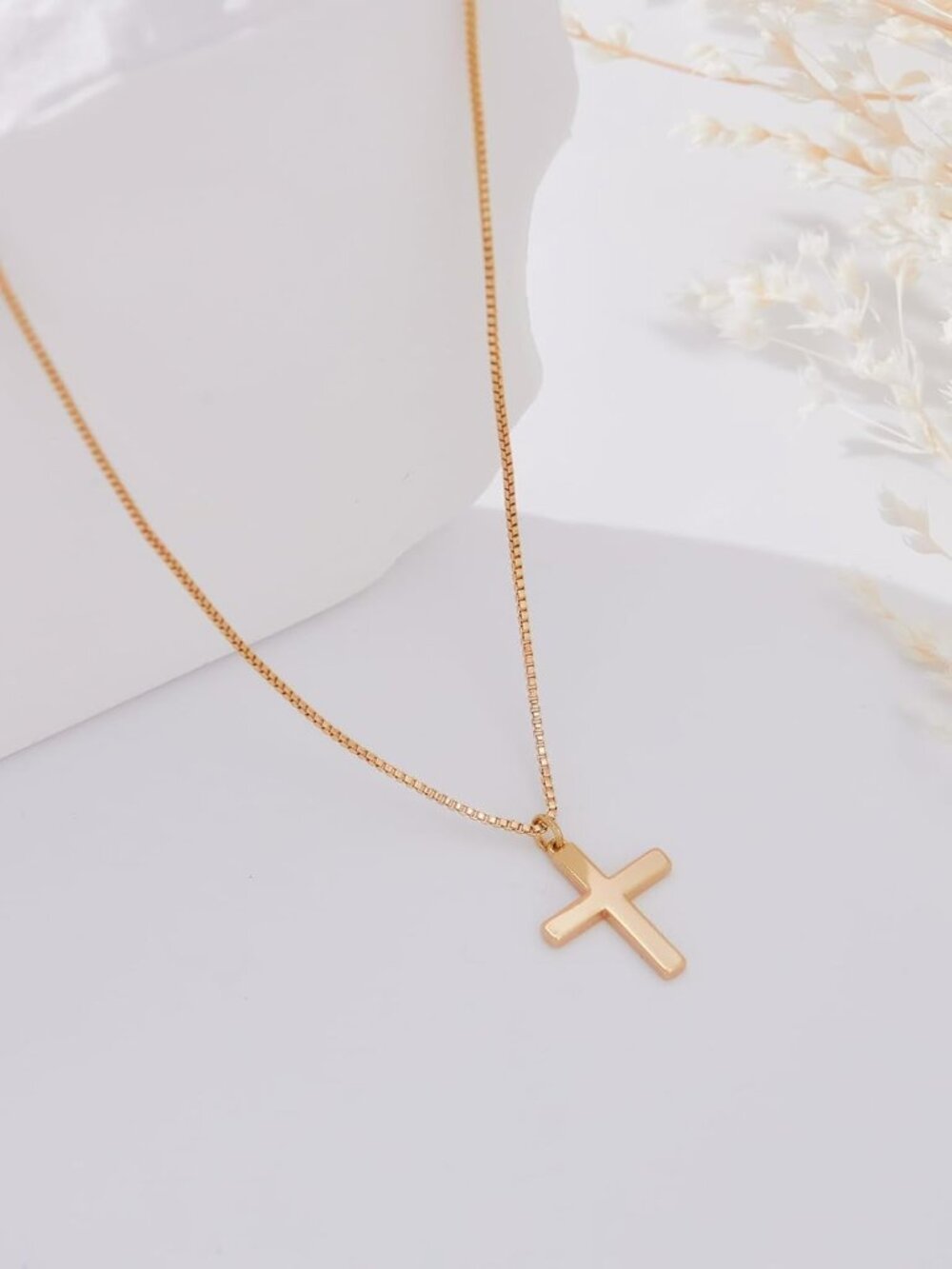 Easter Basket Stuffer Cross Necklace for Women Girls, Dainty 14K Gold Silver Pla - Picture 5 of 6